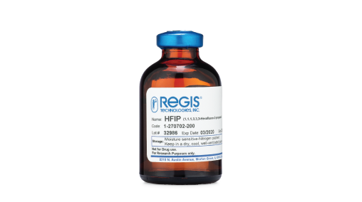 Regis Technologies Derivatizing Reagents bottle of HFIP Acylation Reagents